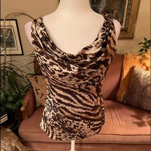 Bentley a. Size L Animal Print Sleeveless Top